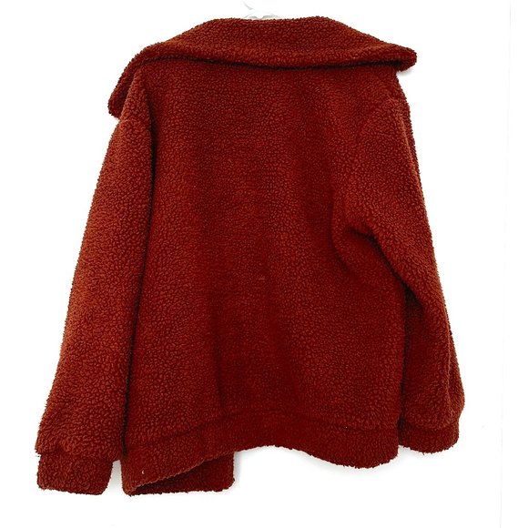 Women's Orange Teddy Jacket - Picture 3 of 4